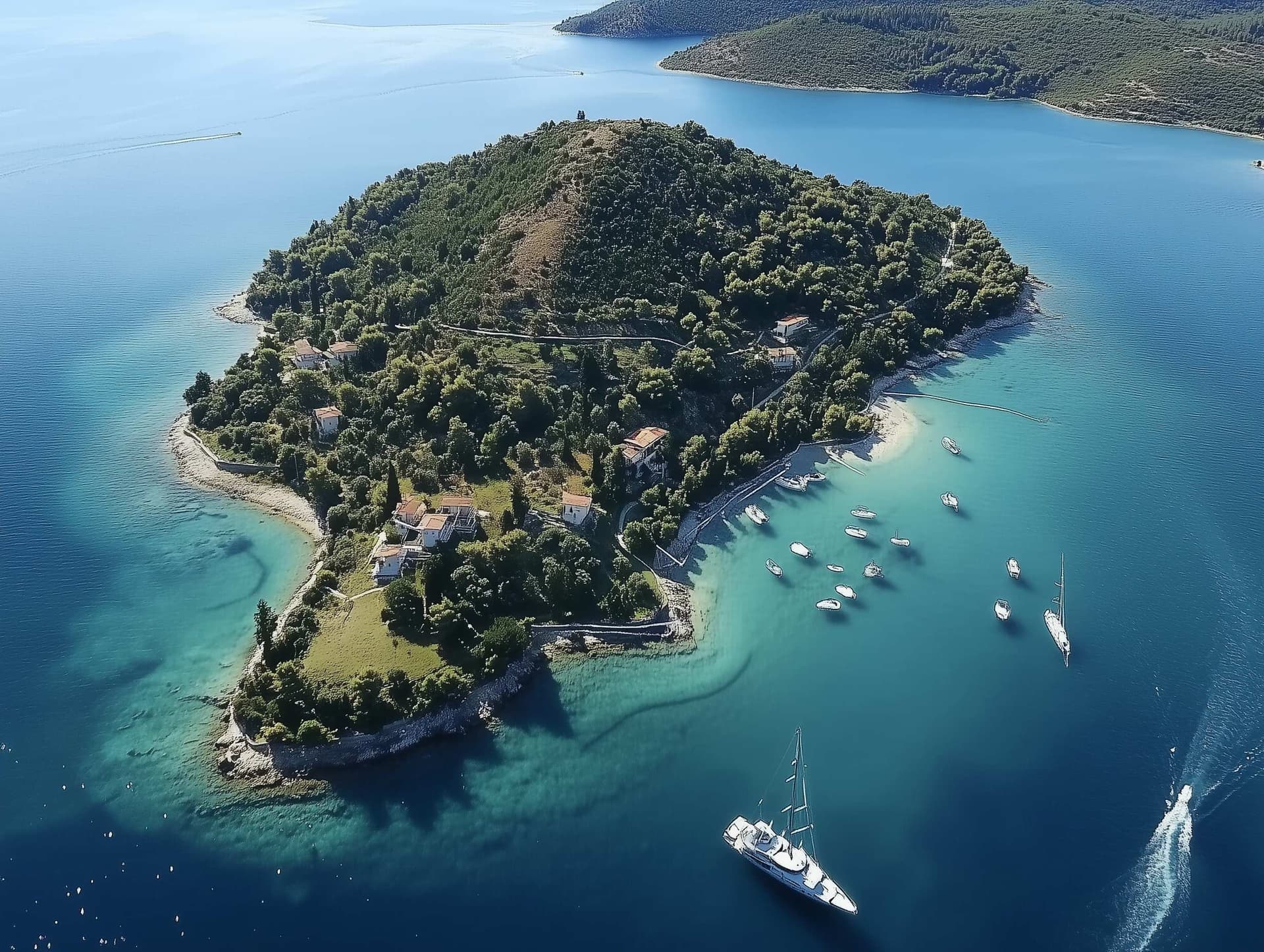 Skorpios Island Aerial View